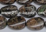 CAF135 15.5 inches 10*14mm twisted oval Africa stone beads