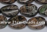 CAF136 15.5 inches 12*16mm twisted oval Africa stone beads