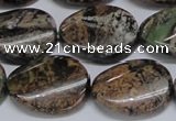 CAF138 15.5 inches 15*20mm twisted oval Africa stone beads