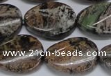 CAF139 15.5 inches 18*25mm twisted oval Africa stone beads