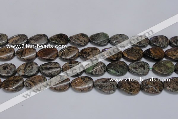 CAF139 15.5 inches 18*25mm twisted oval Africa stone beads