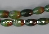 CAG1007 15.5 inches 8*12mm rice rainbow agate beads wholesale