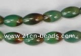 CAG1008 15.5 inches 8*12mm rice rainbow agate beads wholesale