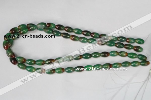 CAG1008 15.5 inches 8*12mm rice rainbow agate beads wholesale