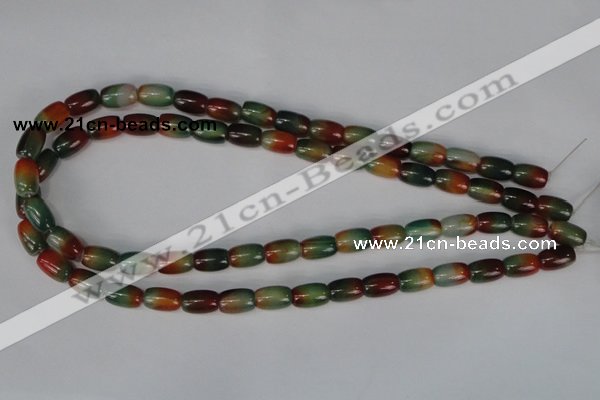 CAG1010 15.5 inches 8*12mm drum rainbow agate beads wholesale