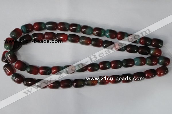 CAG1011 15.5 inches 12*14mm drum rainbow agate beads wholesale