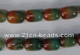 CAG1012 15.5 inches 8*12mm drum rainbow agate beads wholesale