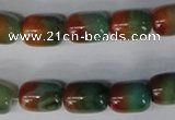 CAG1014 15.5 inches 12*14mm drum rainbow agate beads wholesale