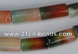 CAG1016 15.5 inches 10*20mm column rainbow agate beads