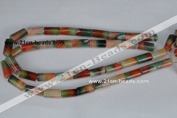 CAG1016 15.5 inches 10*20mm column rainbow agate beads