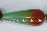 CAG1019 15.5 inches 20*50mm teardrop rainbow agate beads