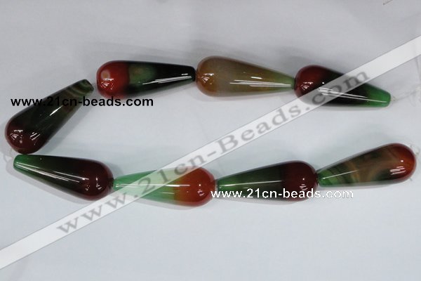 CAG1019 15.5 inches 20*50mm teardrop rainbow agate beads