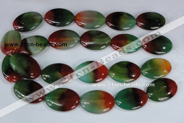 CAG1026 15.5 inches 25*35mm oval rainbow agate beads