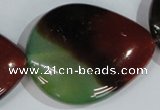 CAG1031 15.5 inches 40*50mm flat teardrop rainbow agate beads