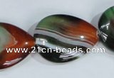 CAG1034 15.5 inches 22*30mm flat teardrop rainbow agate beads