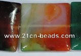 CAG1050 15.5 inches 40*40mm square rainbow agate beads