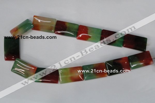 CAG1053 15.5 inches 18*25mm rectangle rainbow agate beads
