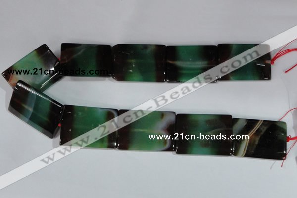 CAG1060 15.5 inches 30*40mm flat tube rainbow agate beads