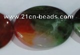 CAG1065 15.5 inches 30*40mm twisted oval rainbow agate beads