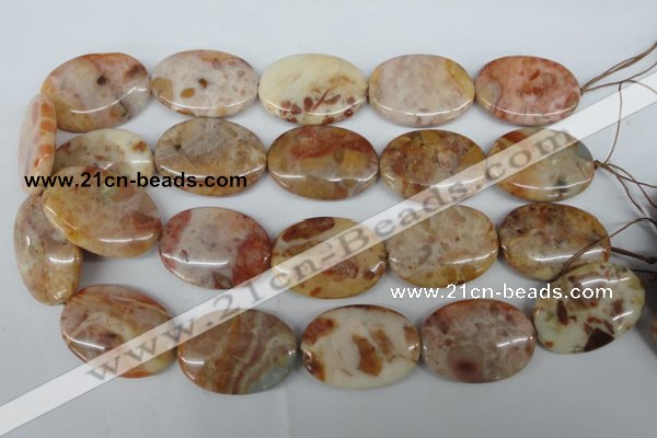 CAG1096 15.5 inches 25*35mm oval Morocco agate beads wholesale