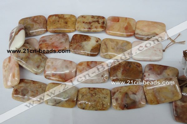 CAG1100 15.5 inches 25*35mm rectangle Morocco agate beads wholesale