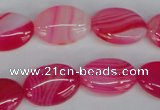 CAG1174 15.5 inches 13*18mm oval line agate gemstone beads