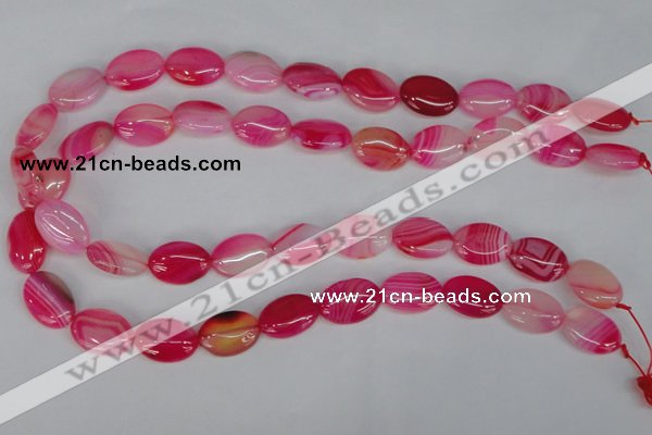 CAG1174 15.5 inches 13*18mm oval line agate gemstone beads