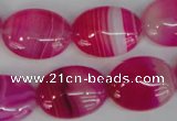 CAG1175 15.5 inches 15*20mm oval line agate gemstone beads