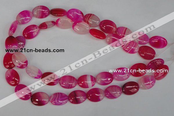 CAG1175 15.5 inches 15*20mm oval line agate gemstone beads