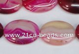 CAG1177 15.5 inches 18*25mm oval line agate gemstone beads