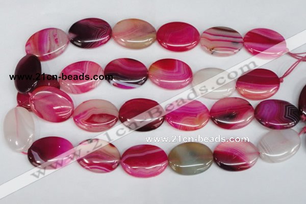 CAG1178 15.5 inches 22*30mm oval line agate gemstone beads