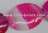 CAG1179 15.5 inches 30*40mm oval line agate gemstone beads