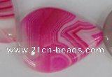 CAG1180 15.5 inches 30*40mm flat teardrop line agate gemstone beads