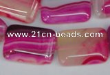 CAG1185 15.5 inches 18*25mm rectangle line agate gemstone beads