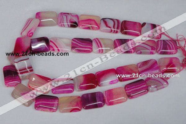 CAG1185 15.5 inches 18*25mm rectangle line agate gemstone beads