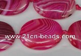 CAG1187 15.5 inches 22*30mm oval line agate gemstone beads