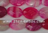 CAG1191 15.5 inches 13*18mm faceted oval line agate gemstone beads