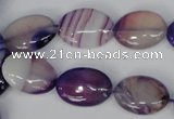 CAG1206 15.5 inches 12*16mm oval line agate gemstone beads