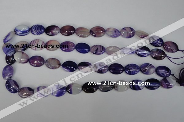 CAG1206 15.5 inches 12*16mm oval line agate gemstone beads