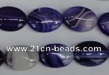 CAG1207 15.5 inches 13*18mm oval line agate gemstone beads