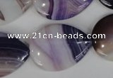 CAG1215 15.5 inches 22*30mm flat teardrop line agate gemstone beads