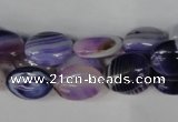 CAG1230 15.5 inches 10*14mm oval line agate gemstone beads