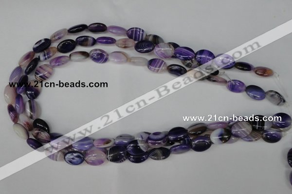 CAG1230 15.5 inches 10*14mm oval line agate gemstone beads