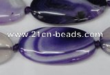 CAG1236 15.5 inches 20*40mm oval line agate gemstone beads