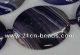 CAG1239 15.5 inches 30*40mm oval line agate gemstone beads