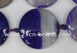 CAG1250 15.5 inches 30mm flat teardrop line agate gemstone beads