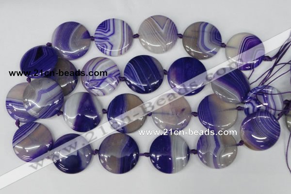 CAG1250 15.5 inches 30mm flat teardrop line agate gemstone beads