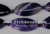 CAG1252 15.5 inches 15*30mm marquise line agate gemstone beads