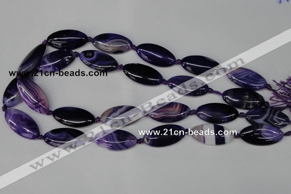 CAG1252 15.5 inches 15*30mm marquise line agate gemstone beads