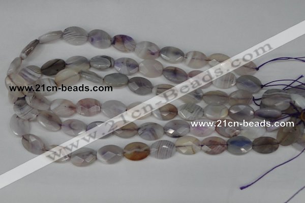 CAG1255 15.5 inches 13*18mm faceted oval line agate gemstone beads